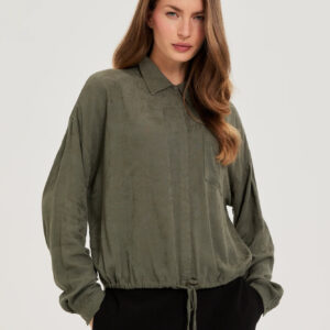 Koszula z wiskozy oliwkowa