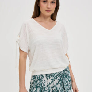 Bluzka biała z dekoltem w serek