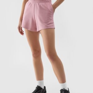 4F Spodenki dresowe damskie - różowe