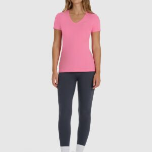 4db8ae6a9d3a1732ee17c06288eaa1a940a425eb 4F T-shirt slim gładki damski - różowy