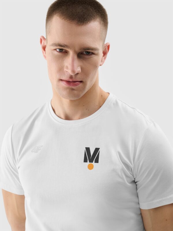 4dc7c0fb38e6d56f7d4b6385cd81f4158f151836 4F T-shirt regular z nadrukiem uniseks 4F x Drift Masters - biały