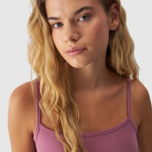 4F Crop-top slim gładki z modalem damski - różowy