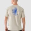 4F T-shirt oversize z nadrukiem męski - beżowy