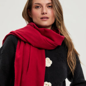 Szal z frędzlami czerwony