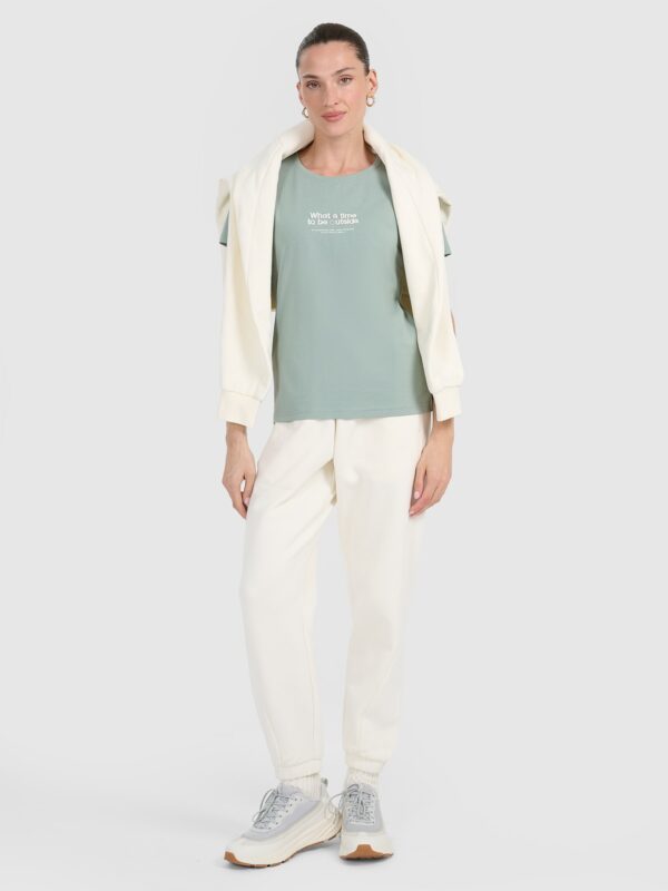 4F T-shirt regular z nadrukiem damski - turkusowy