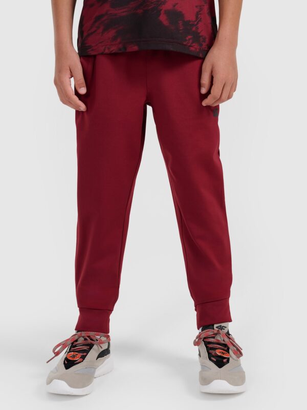 4F Spodnie sportowe szybkoschnące joggery chłopięce - burgundowe 134/140 (8-10 lat)
