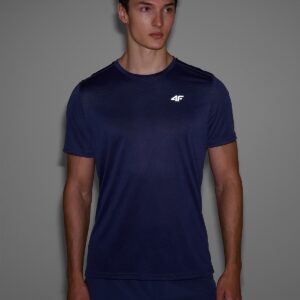 4F Koszulka do biegania regular szybkoschnąca męska - szara