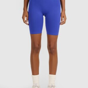 4F Legginsy kolarki treningowe bezszwowe damskie - niebieskie