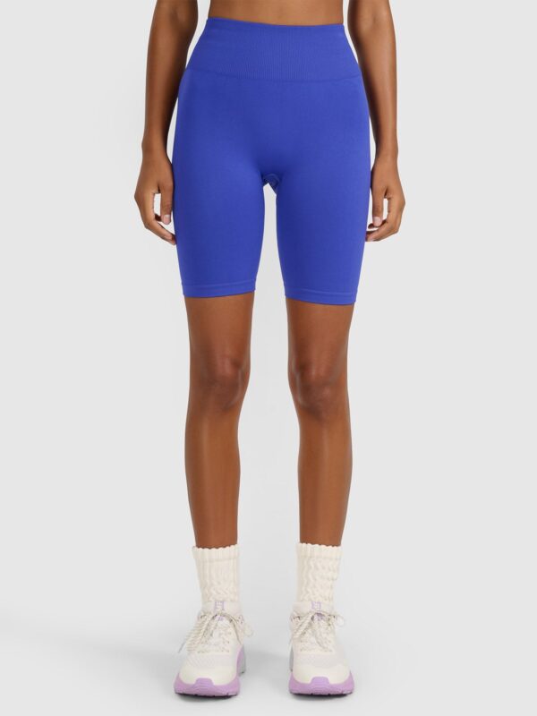 4F Legginsy kolarki treningowe bezszwowe damskie - niebieskie