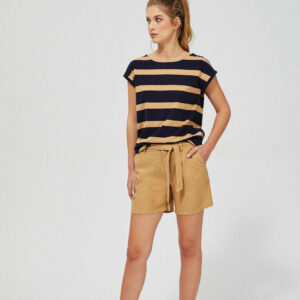 Lniane szorty miodowe