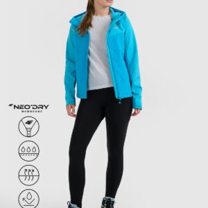 4F Kurtka softshell wiatroodporna membrana 8000 damska - niebieska