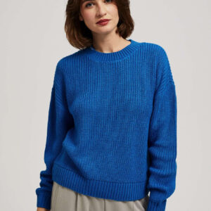 Sweter z okrągłym dekoltem lazurowy