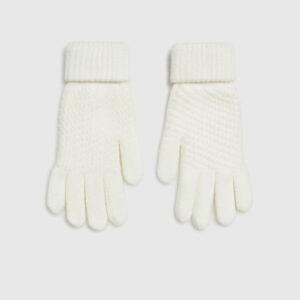 Dzianinowe rękawiczki beżowe