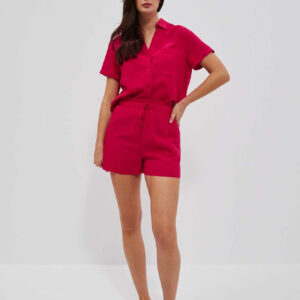 Lniane szorty truskawkowe