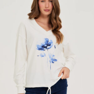 Bluza z nadrukiem biała