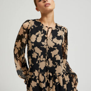 509e605fdaf1f123e69b29d4b9bb4e581b9ffd5a Koszula z beżowym wzorem czarna