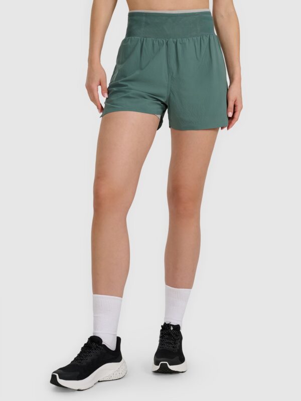 4F Spodenki do biegania w terenie szybkoschnące damskie - turkusowe