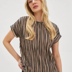 Bluzka w paski beżowa