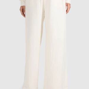 4F Spodnie dresowe z szerokimi nogawkami damskie - beżowe