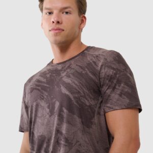 4F Koszulka treningowa regular szybkoschnąca męska - brązowa