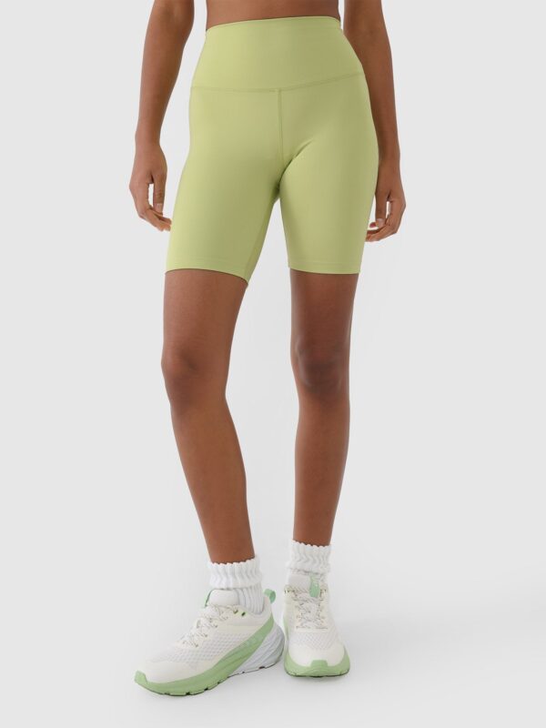 4F Legginsy kolarki treningowe damskie - zielone