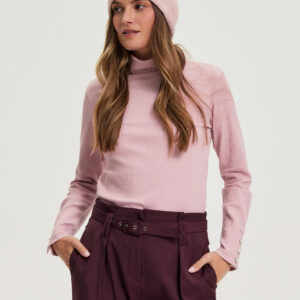 Dzianinowa czapka różowa