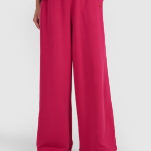 4F Spodnie dresowe z szerokimi nogawkami damskie - różowe