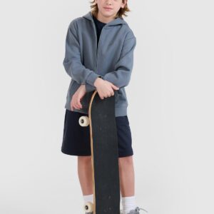 4F Bluza dresowa rozpinana z kapturem chłopięca - szara 128 (7-8 lat)