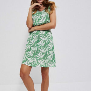 Wzorzysta sukienka z wiskozy malahitowa