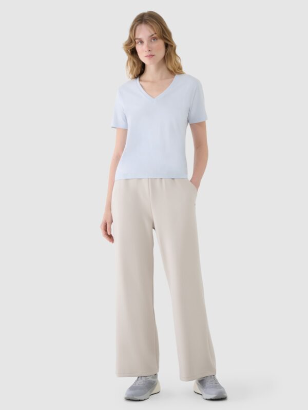 4F T-shirt oversize z modalem damski - niebieski