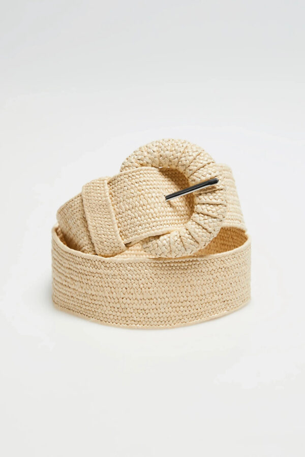 Pasek z klamrą beżowy