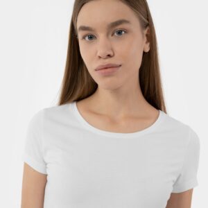 4F T-shirt regular gładki damski