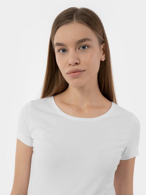 4F T-shirt regular gładki damski
