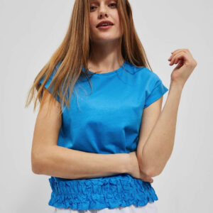 Gładka bluzka lazurowa