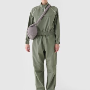 4F Kurtka przejściowa cropped ze stójką damska - oliwkowa/khaki