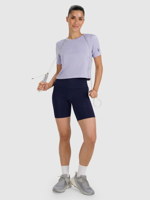 4F Koszulka treningowa crop-top szybkoschnąca damska - niebieska