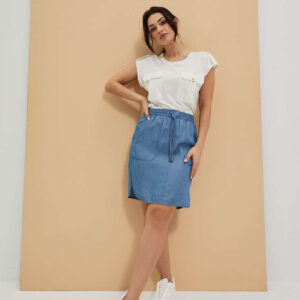 Prosta spódnica z tkaniny lyoce