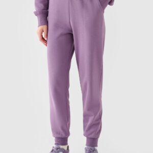 4F Spodnie dresowe joggery damskie - fioletowe