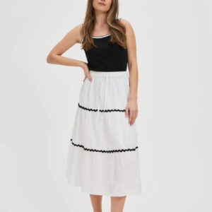 Bawełniana spódnica midi biała