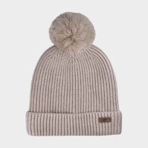 4F Czapka zimowa z pomponem damska - brązowa