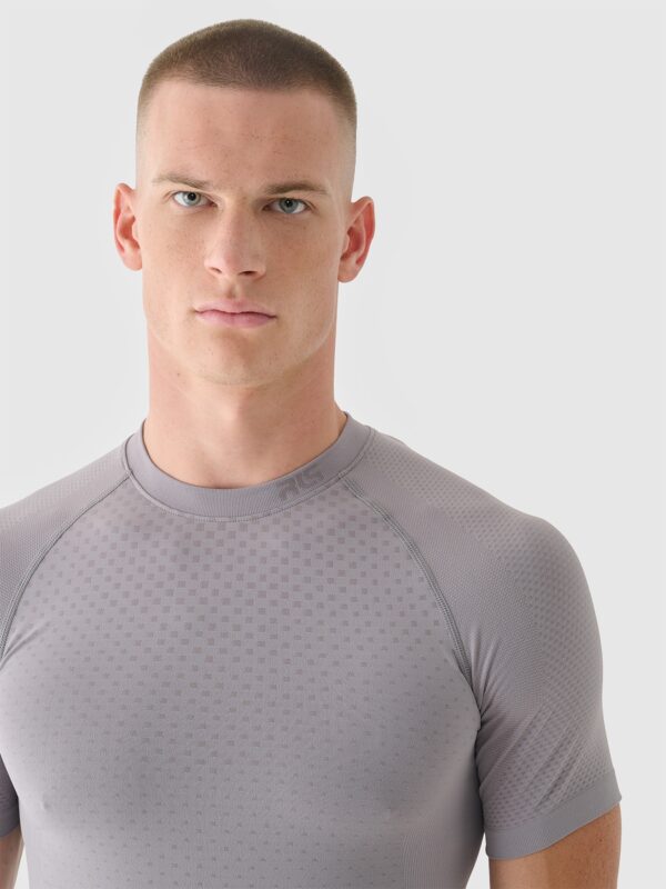 4F Koszulka treningowa bezszwowa szybkoschnąca męska 4F x Robert Lewandowski - szara