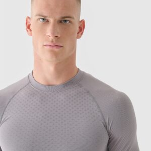 4F Koszulka treningowa bezszwowa szybkoschnąca męska 4F x Robert Lewandowski - szara