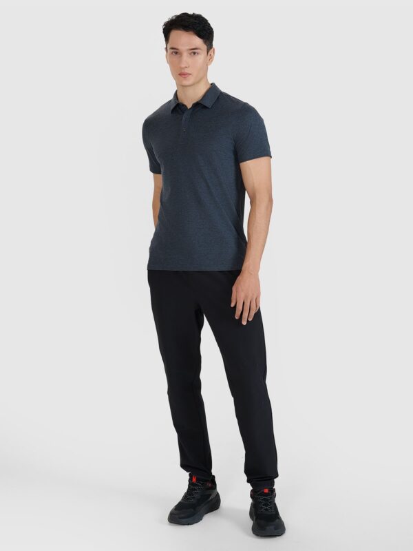 4F Koszulka polo regular szybkoschnąca męska - szara