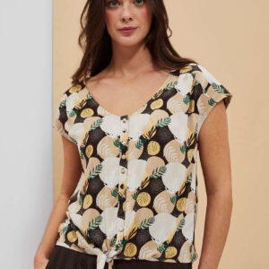 552aadf2888373e690e4b59b0bd38ec0cfd29180 Koszulowa bluzka z wiązanie