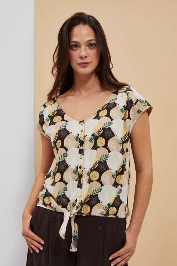 552aadf2888373e690e4b59b0bd38ec0cfd29180 Koszulowa bluzka z wiązanie