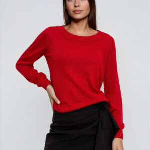 Sweter z wiskozy czerwony