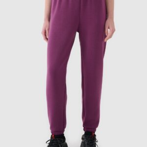 4F Spodnie dresowe joggery z modalem damskie - fioletowe