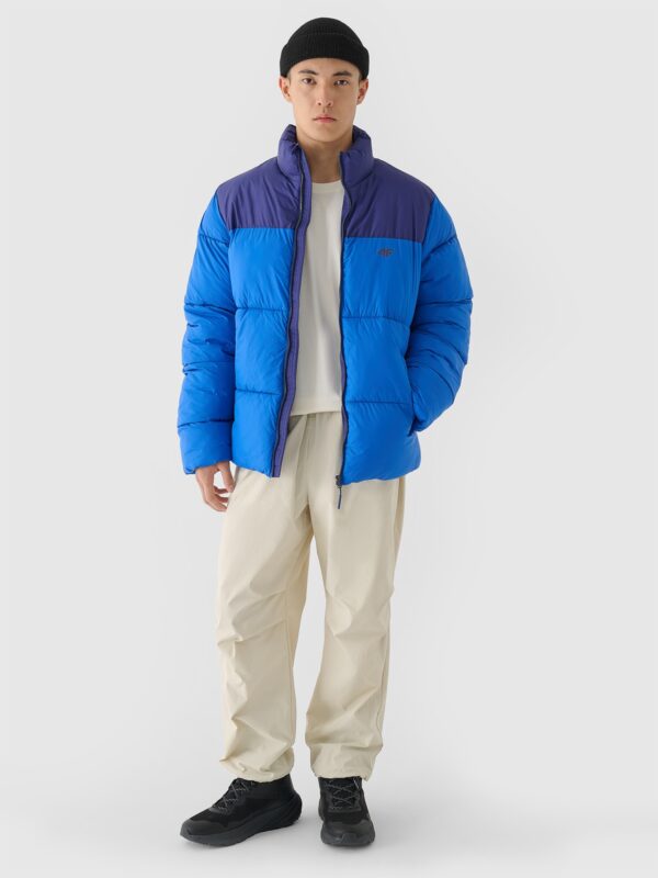 4F Kurtka puchowa z syntetycznym wypełnieniem męska - niebieska