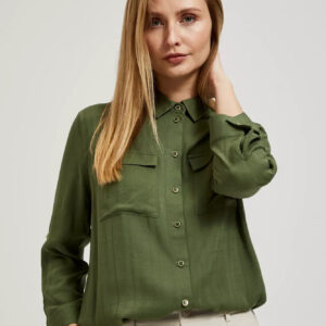 5676bb2b75180f73b6ea55dc88704427fc9a6b26 Koszula z kieszeniami i długimi rękawami khaki