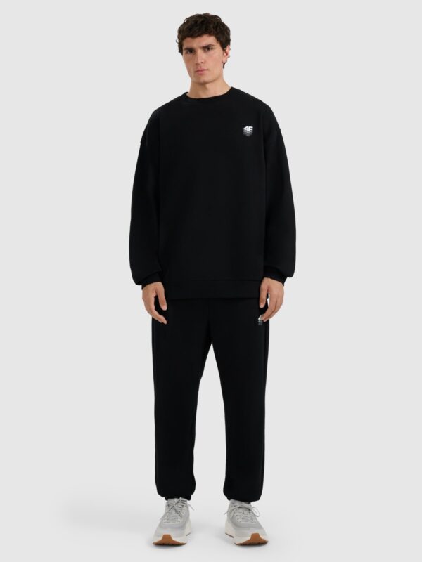 4F Bluza dresowa nierozpinana bez kaptura męska - czarna